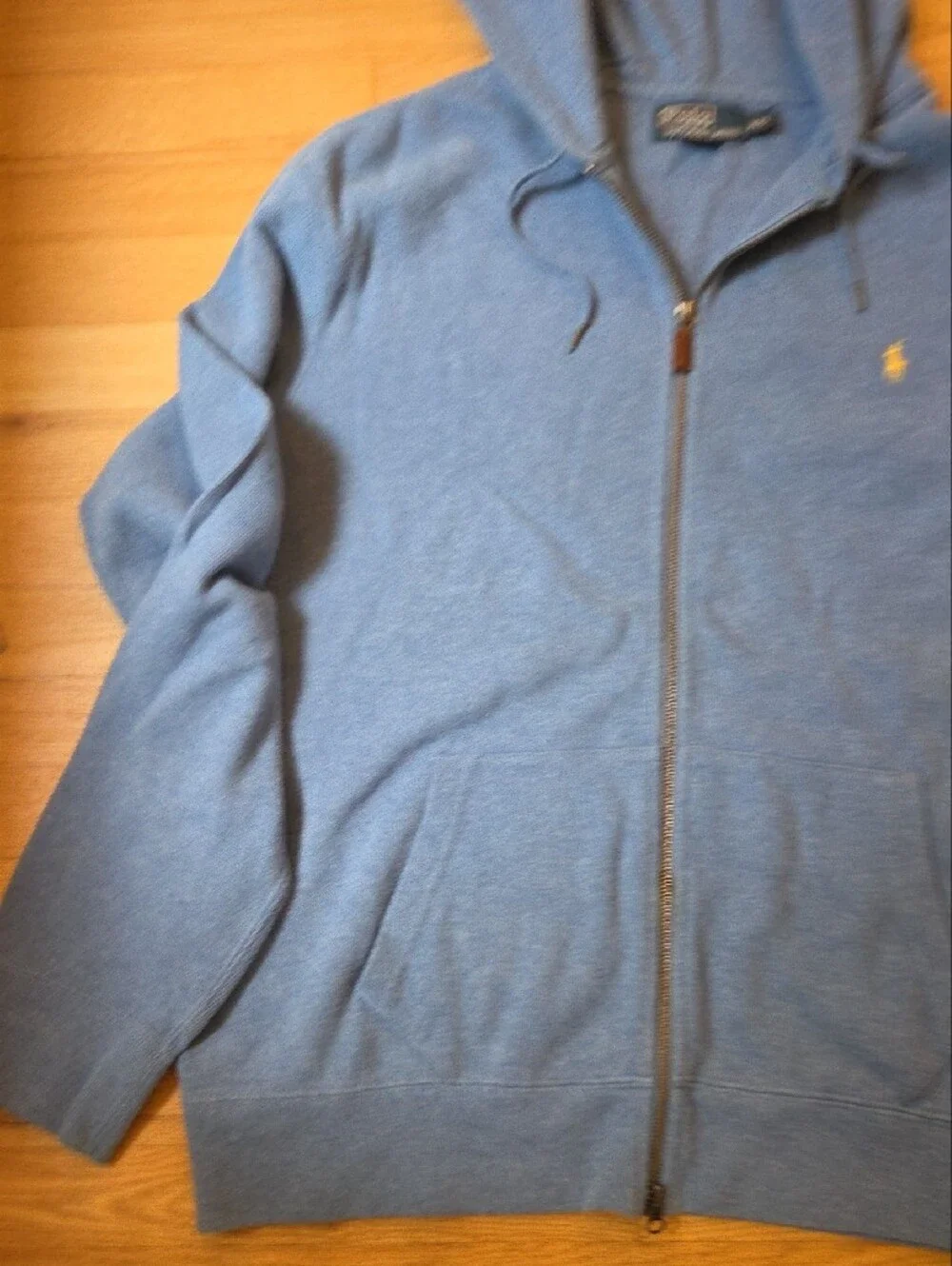 Vintage Polo Ralph Lauren Full Zip Hoodie Blue Yellow Pony - Men's XXL